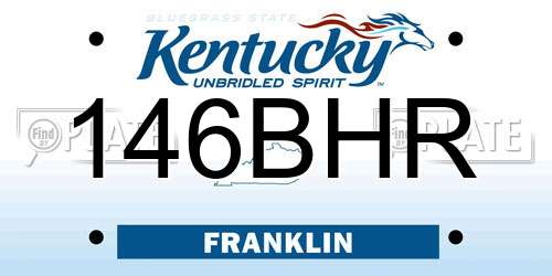 146BHR Kentucky License Plate