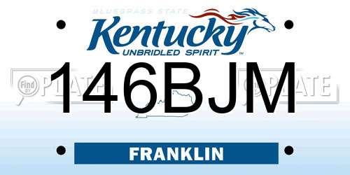 146BJM Kentucky License Plate