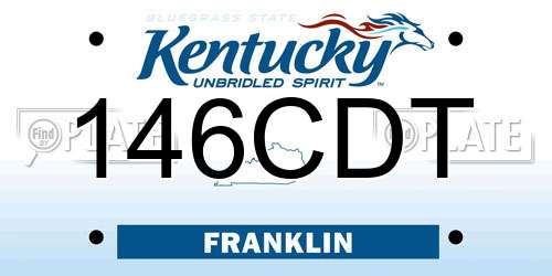 146CDT Kentucky License Plate