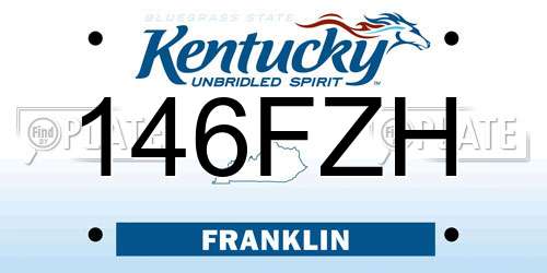 146FZH Kentucky License Plate