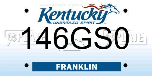 146GS0 Kentucky License Plate