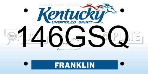 146GSQ Kentucky License Plate