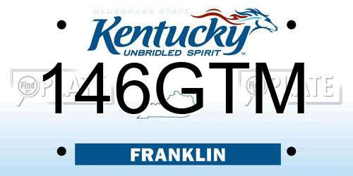 146GTM Kentucky License Plate