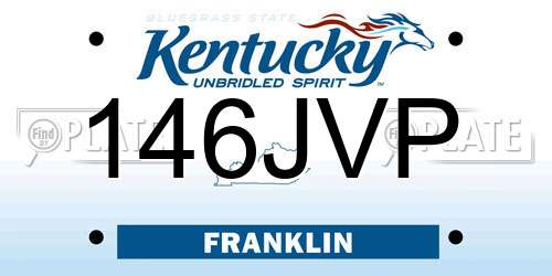 146JVP Kentucky License Plate