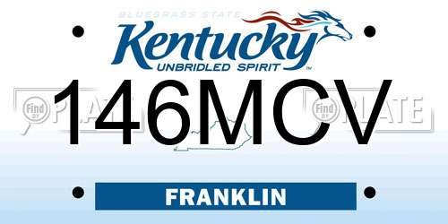 146MCV Kentucky License Plate