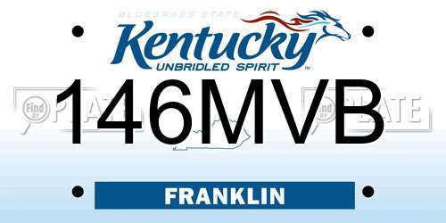 146MVB Kentucky License Plate