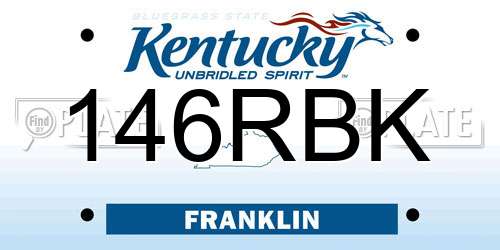 146RBK Kentucky License Plate