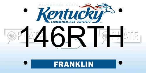 146RTH Kentucky License Plate