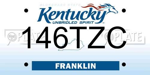 146TZC Kentucky License Plate