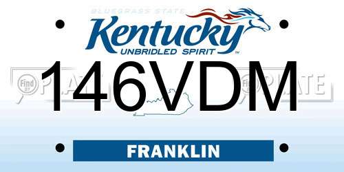 146VDM Kentucky License Plate