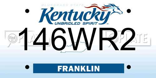 146WR2 Kentucky License Plate