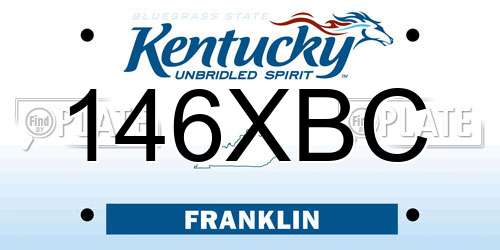 146XBC Kentucky License Plate