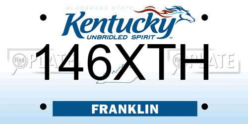 146XTH Kentucky License Plate