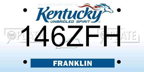 146ZFH Kentucky License Plate