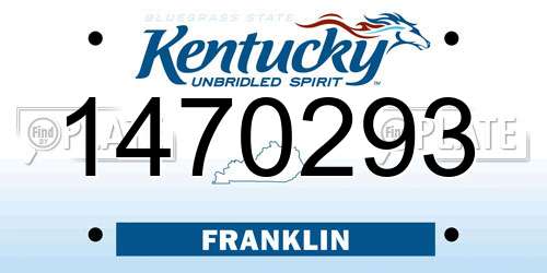 1470293 Kentucky License Plate