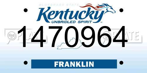 1470964 Kentucky License Plate