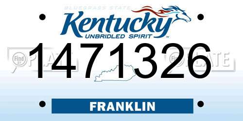 1471326 Kentucky License Plate