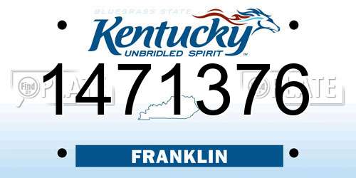 1471376 Kentucky License Plate
