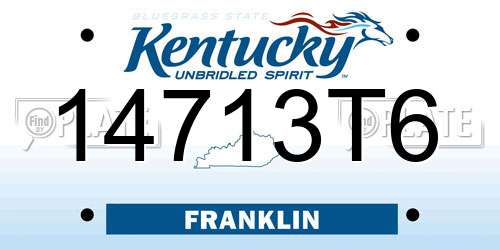 14713T6 Kentucky License Plate