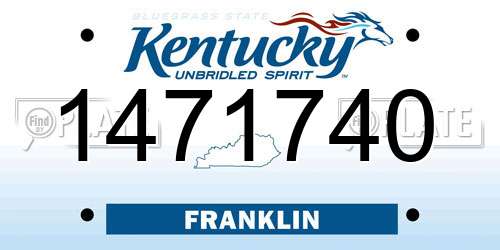 1471740 Kentucky License Plate