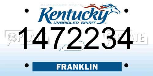 1472234 Kentucky License Plate