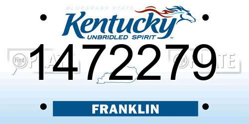 1472279 Kentucky License Plate