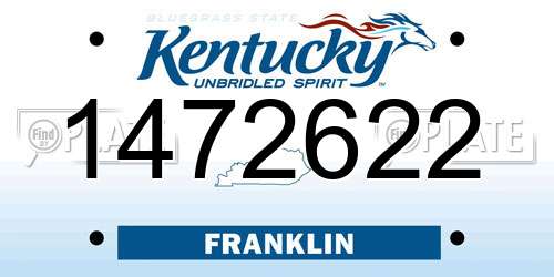 1472622 Kentucky License Plate