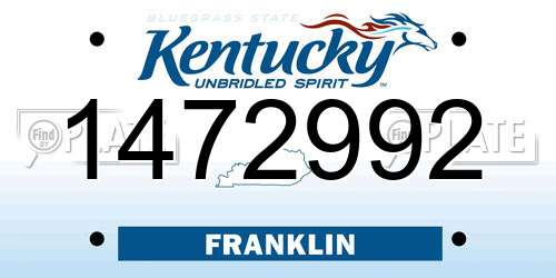 1472992 Kentucky License Plate