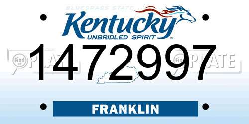1472997 Kentucky License Plate