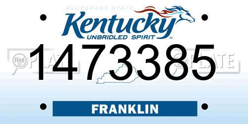 1473385 Kentucky License Plate