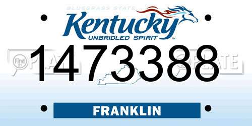 1473388 Kentucky License Plate