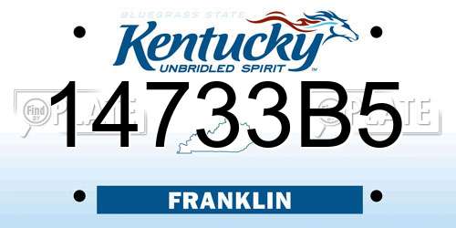 14733B5 Kentucky License Plate