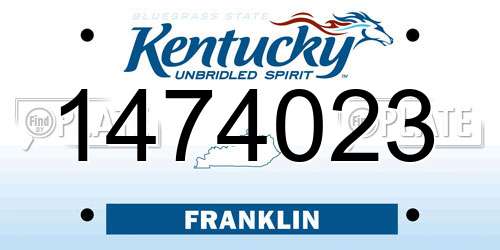 1474023 Kentucky License Plate