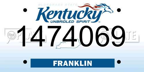1474069 Kentucky License Plate