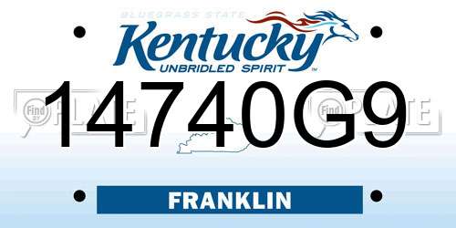 14740G9 Kentucky License Plate
