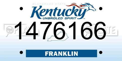 1476166 Kentucky License Plate