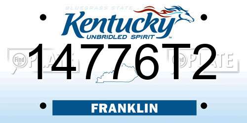 14776T2 Kentucky License Plate
