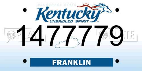 1477779 Kentucky License Plate
