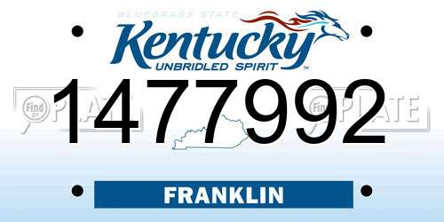 1477992 Kentucky License Plate