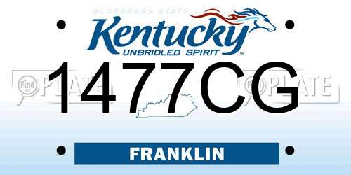 1477CG Kentucky License Plate