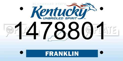 1478801 Kentucky License Plate