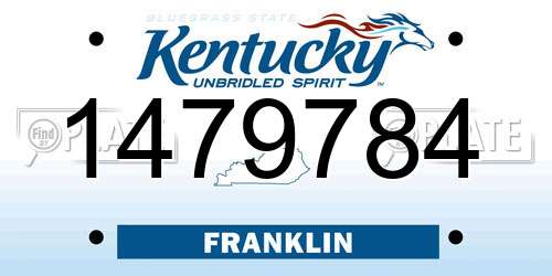 1479784 Kentucky License Plate