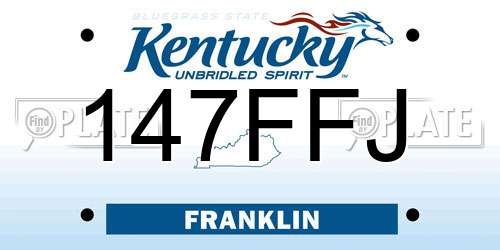 147FFJ Kentucky License Plate