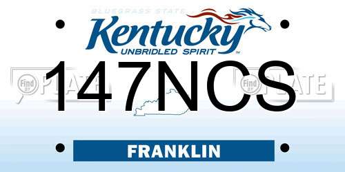 147NCS Kentucky License Plate