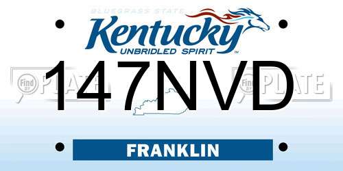 147NVD Kentucky License Plate