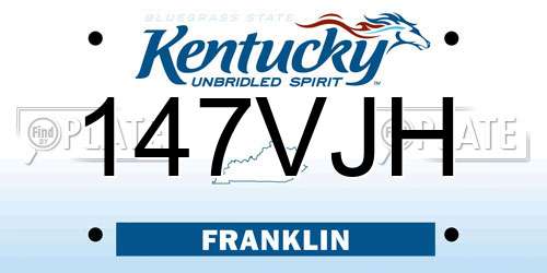 147VJH Kentucky License Plate