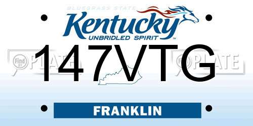 147VTG Kentucky License Plate