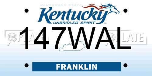 147WAL Kentucky License Plate