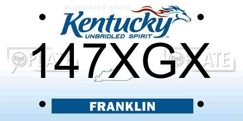 147XGX Kentucky License Plate