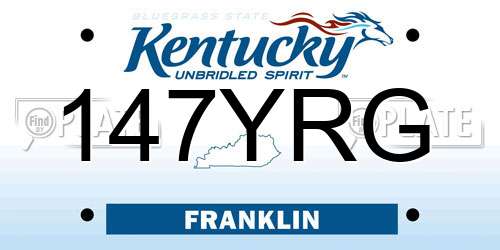 147YRG Kentucky License Plate